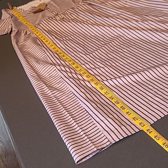 Zolucky Mauve and Eggplant Striped Lightweight Dress with Pockets - Picture 8 of 9